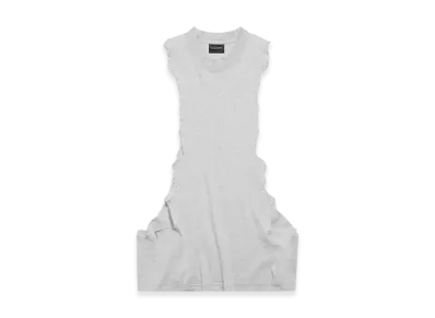 BALENCIAGA Ripped Tank Top "Light Heather Grey"