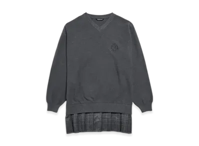 BALENCIAGA Women's Layered Sweater Dress "Heather Grey"