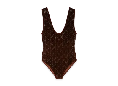 GUCCI Women's 'GG' Bodysuit "Brown"