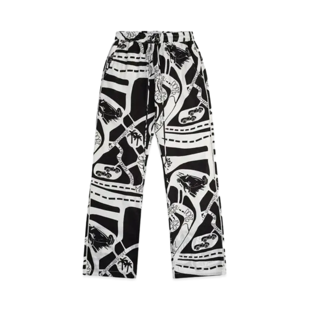 RHUDE Strada Silk Pant "Black White"