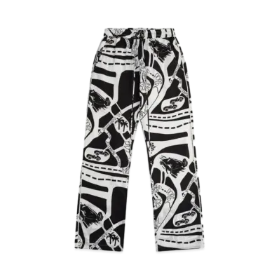 RHUDE Strada Silk Pant "Black White"