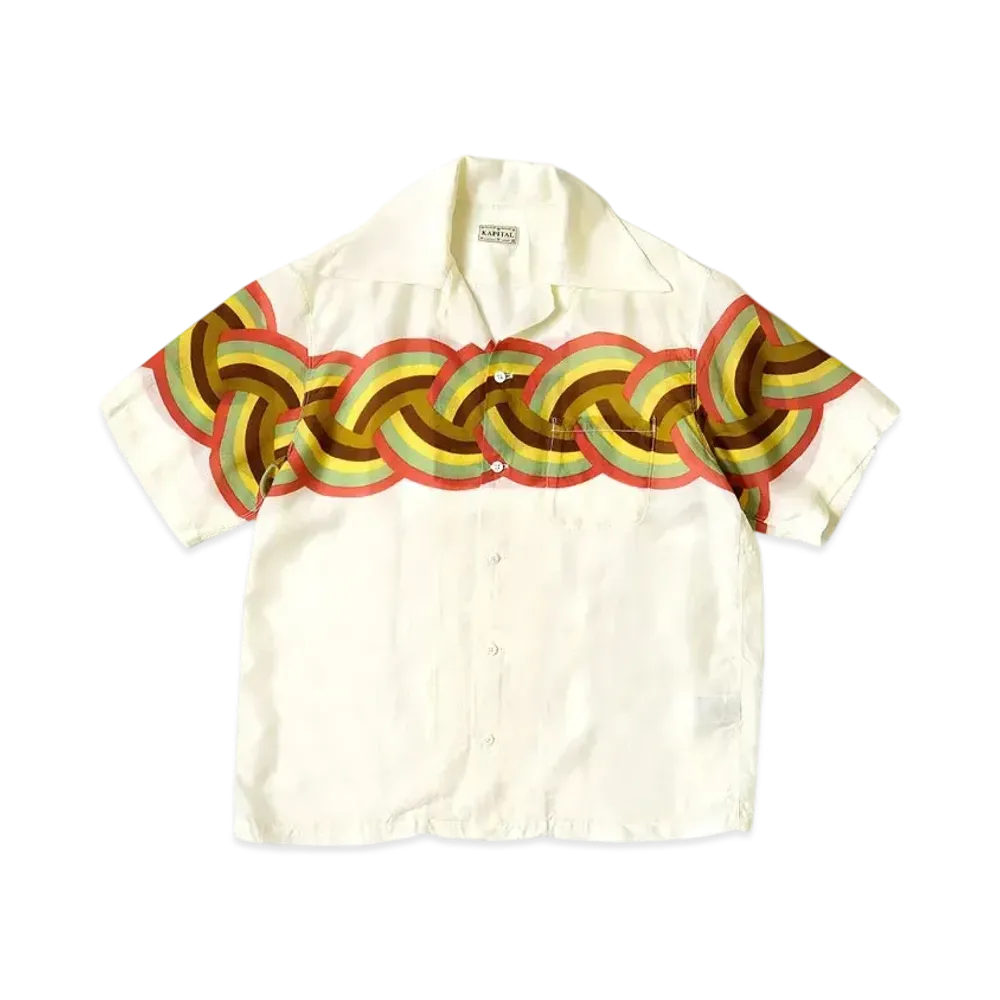 KAPITAL Silk Rayon Rainbow Langle Color Aloha Shirt "Kinari"