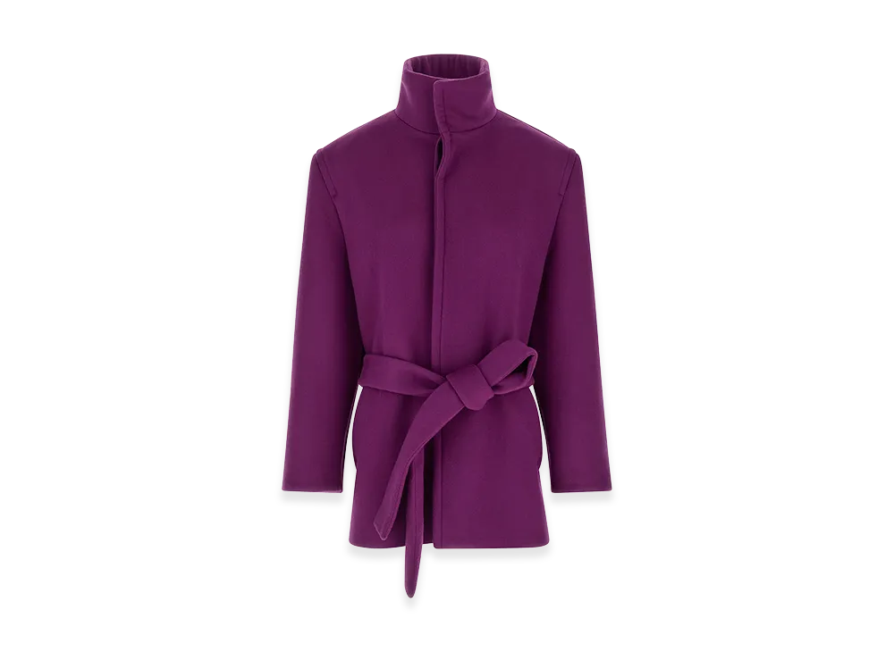 Saint Laurent Women's Double-Face Wool Coat "Purple"
