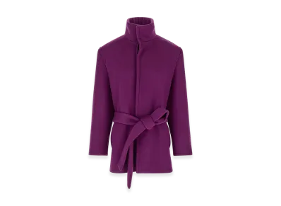 Saint Laurent Women's Double-Face Wool Coat "Purple"