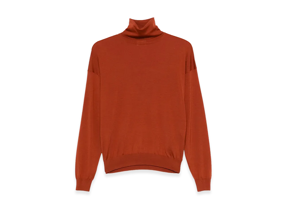Saint Laurent Women's Roll-Neck Wool Sweater "Brown"