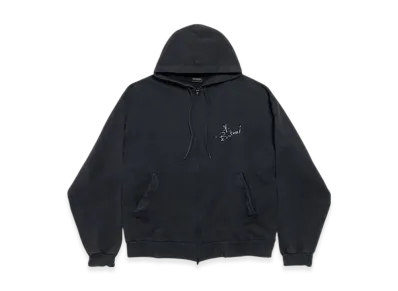 BALENCIAGA Music x Britney Spears Series Oversized Zip Up Hoodie "Black"
