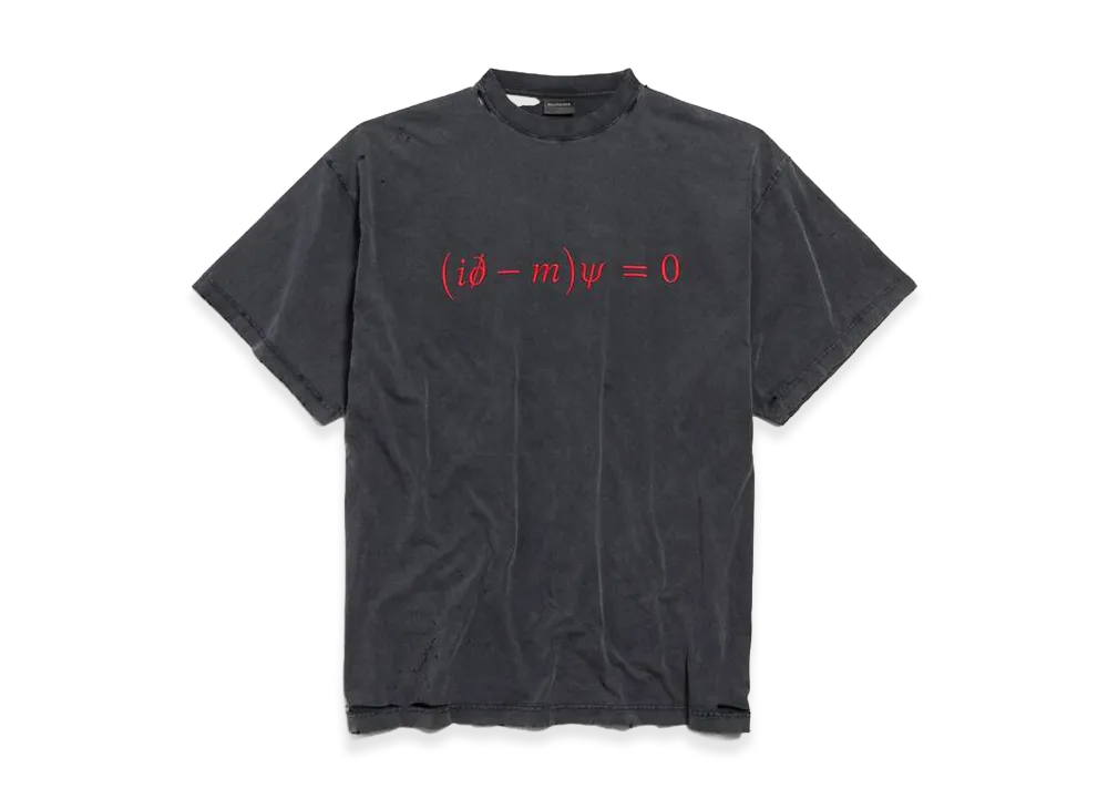 BALENCIAGA Dirac Equation Oversized T-Shirt "Washed Black/Red"