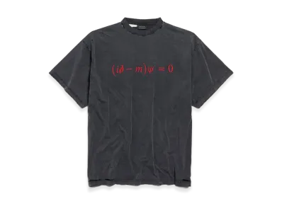 BALENCIAGA Dirac Equation Oversized T-Shirt "Washed Black/Red"