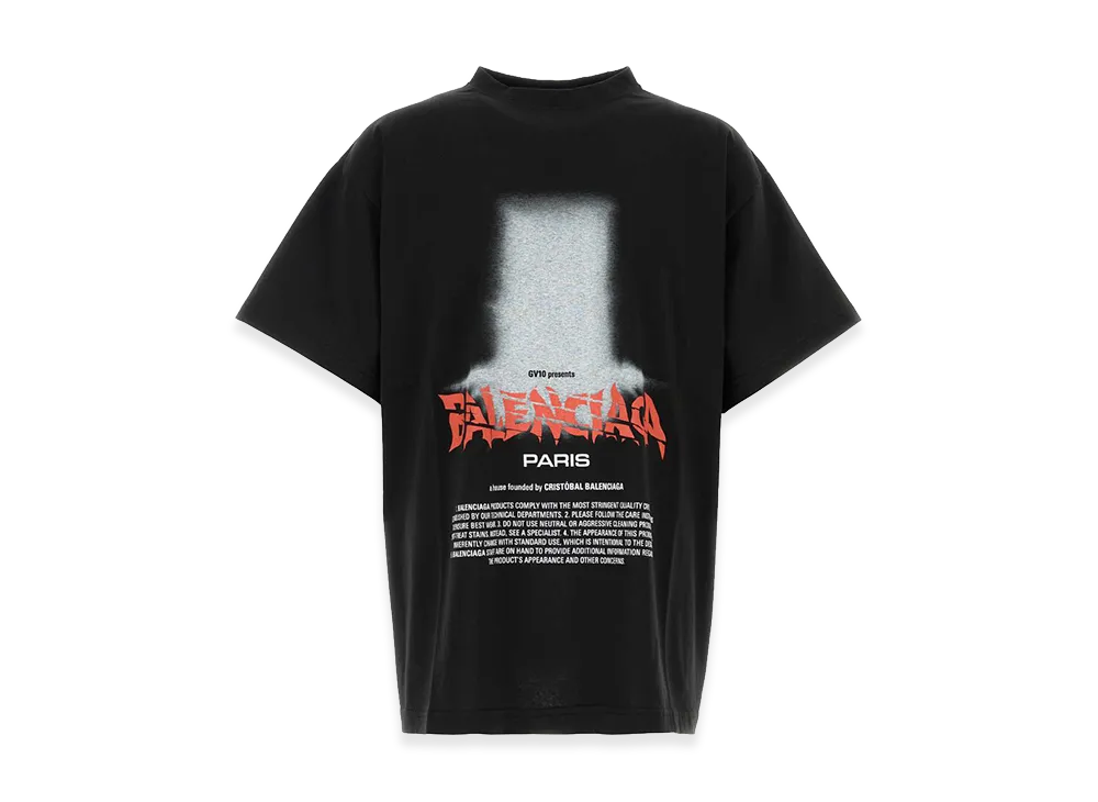 BALENCIAGA The Door Oversize T-Shirt in Black Dry Jersey "Black"