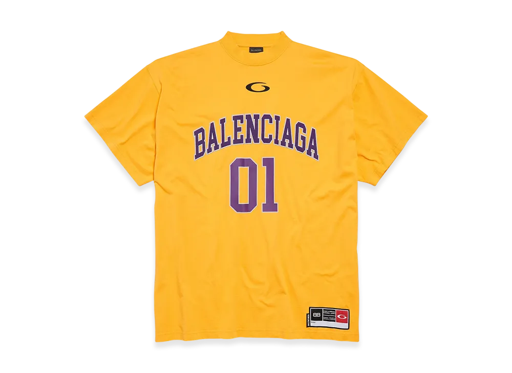BALENCIAGA Basketball Oversize T-shirt "Deep Purple/Yellow"