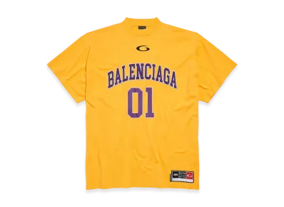 BALENCIAGA Basketball Oversize T-shirt "Deep Purple/Yellow"