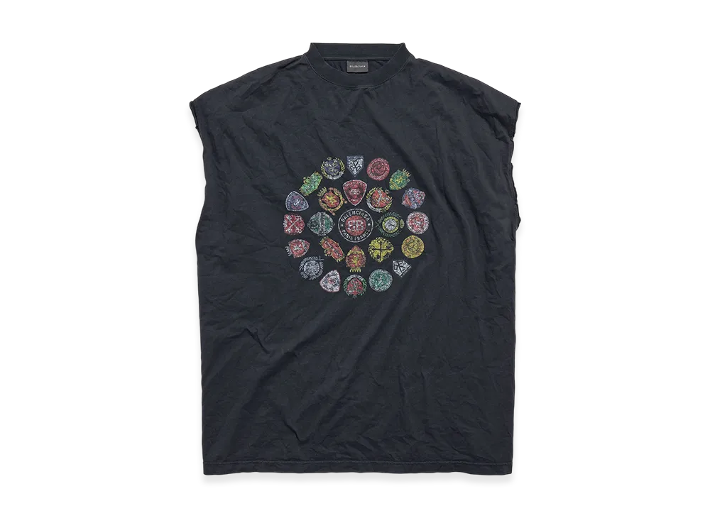 BALENCIAGA Spiral Crest Sleeveless T-shirt "Faded Black"