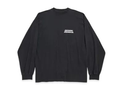 BALENCIAGA Masking Tape Long Sleeve T-Shirt Large Fit "Faded Black"