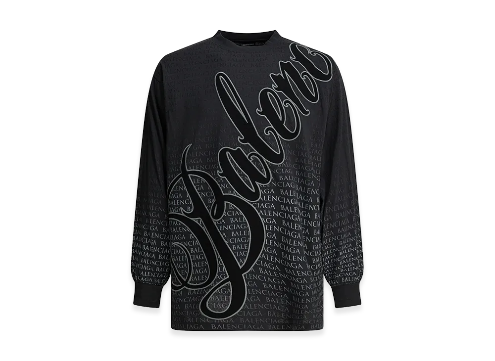 BALENCIAGA Crew-Neck T-Shirt With Print "Black"