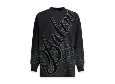 BALENCIAGA Crew-Neck T-Shirt With Print "Black"