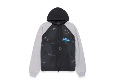 BALENCIAGA Banana Raglan Oversized Zip-Up Hoodie "Faded Black"