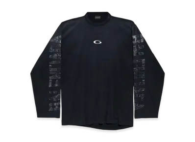 BALENCIAGA Transparent Tape Shifted Oversize Long Sleeve T-shirt "Faded Black"