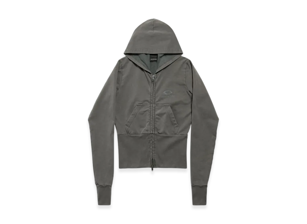 BALENCIAGA Women's Loop Sports Icon High Rib Zip-up Hoodie "Grey"