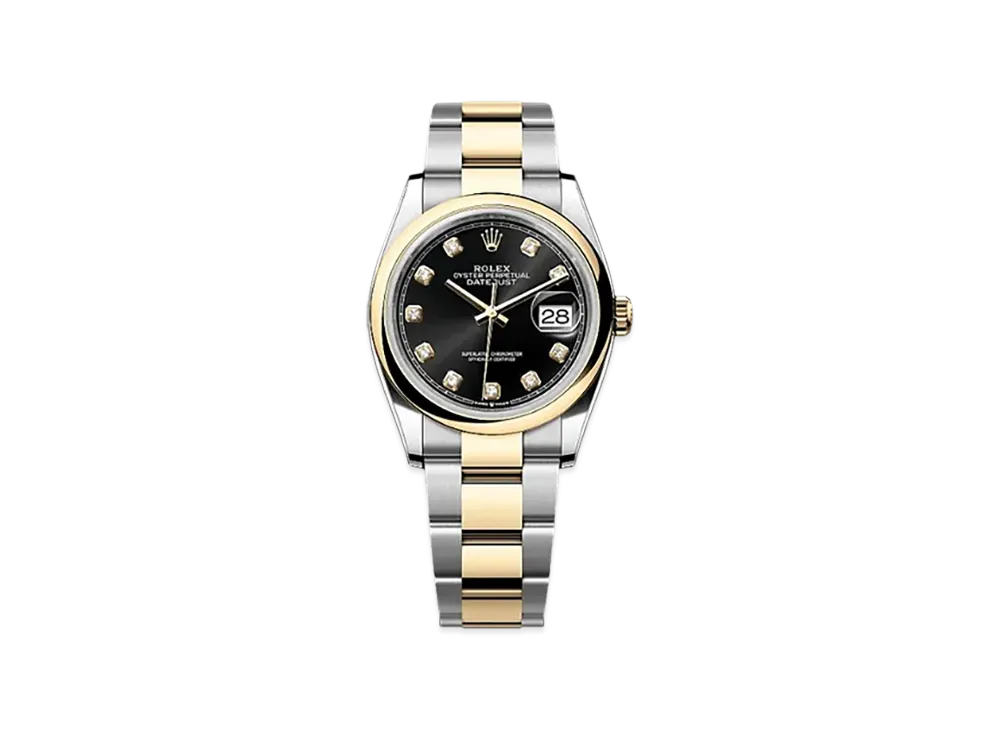 ROLEX Datejust 36 Oystersteel & Yellow Gold "Black"