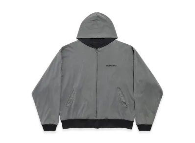 BALENCIAGA BALENCIAGA Back Reversible Zip-up Hoodie "Grey/Faded Black"