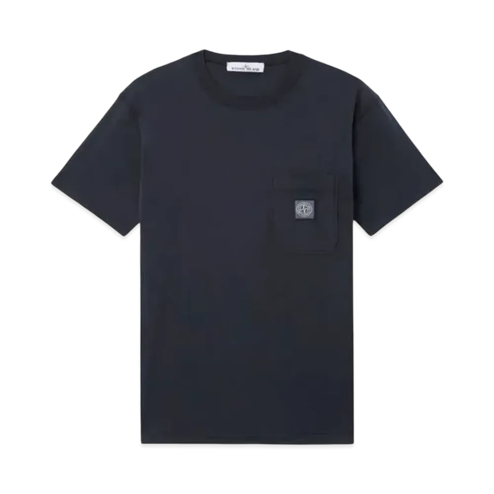 Stone Island 2100219 Organic Cotton Jersey Fissato Effect "Navy Blue"
