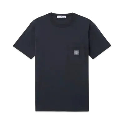 Stone Island 2100219 Organic Cotton Jersey Fissato Effect "Navy Blue"