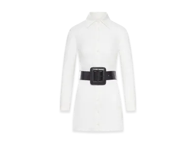 BALENCIAGA Women's Poplin Mini Shirt Dress "White"