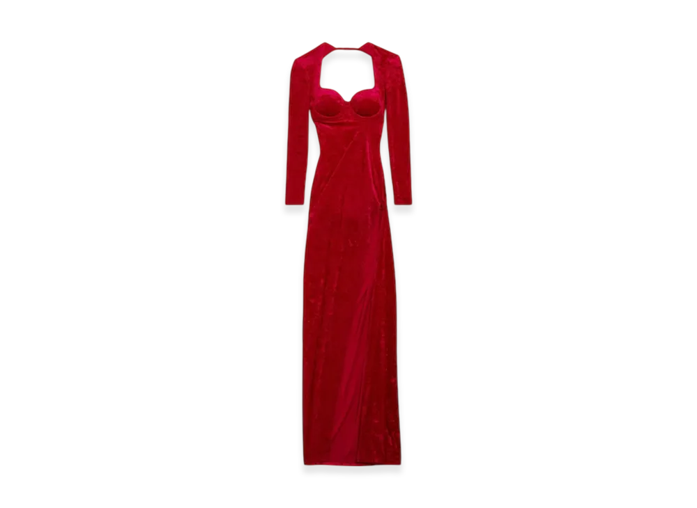 BALENCIAGA Women's Drape Maxi Dress "Red"