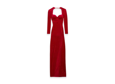 BALENCIAGA Women's Drape Maxi Dress "Red"