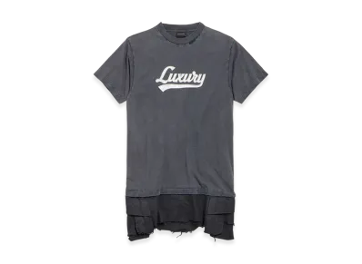 BALENCIAGA Luxury Script Hybrid T-shirt Cargo Dress "Black"