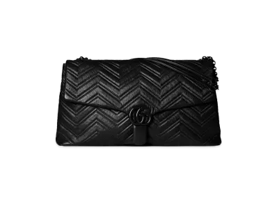 GUCCI Women's Leather Maxi GG Marmont Shoulder Bag "Black"