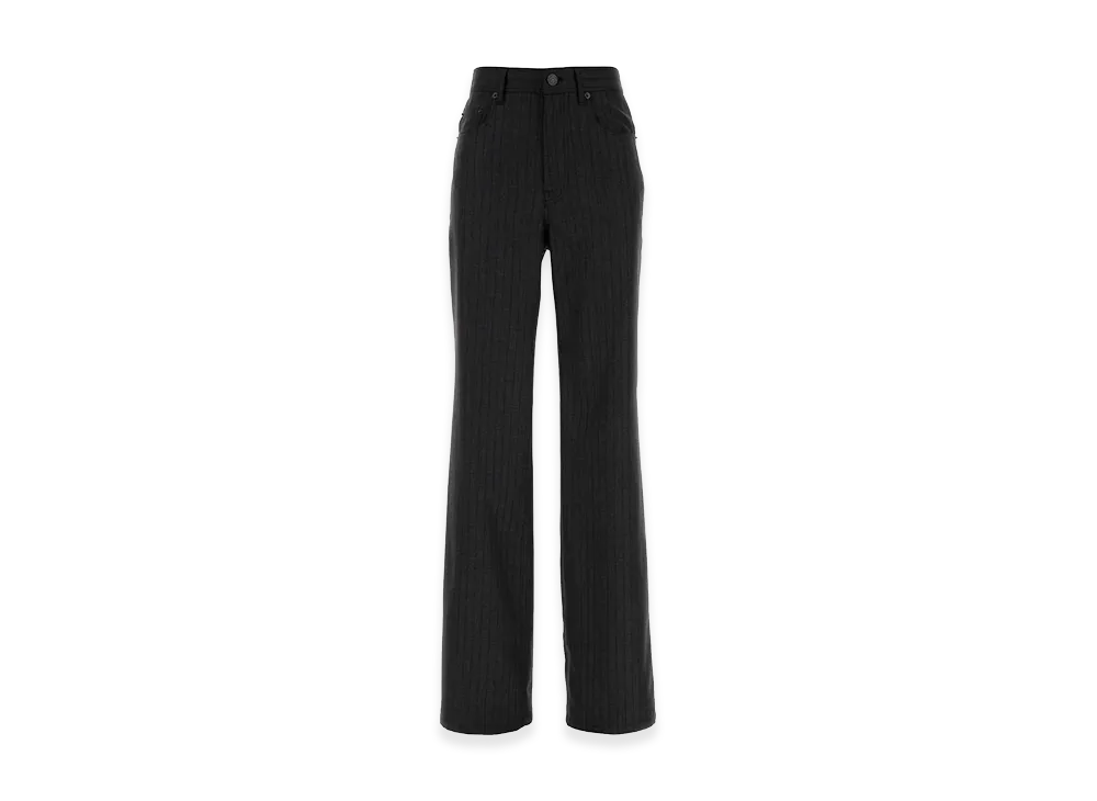 BALENCIAGA Women's Embroidered Wool Palazzo Pant "Stripped"