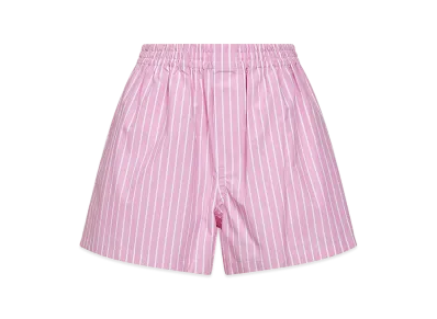 BALENCIAGA Women's Striped Cotton Poplin Boxers "Rose"