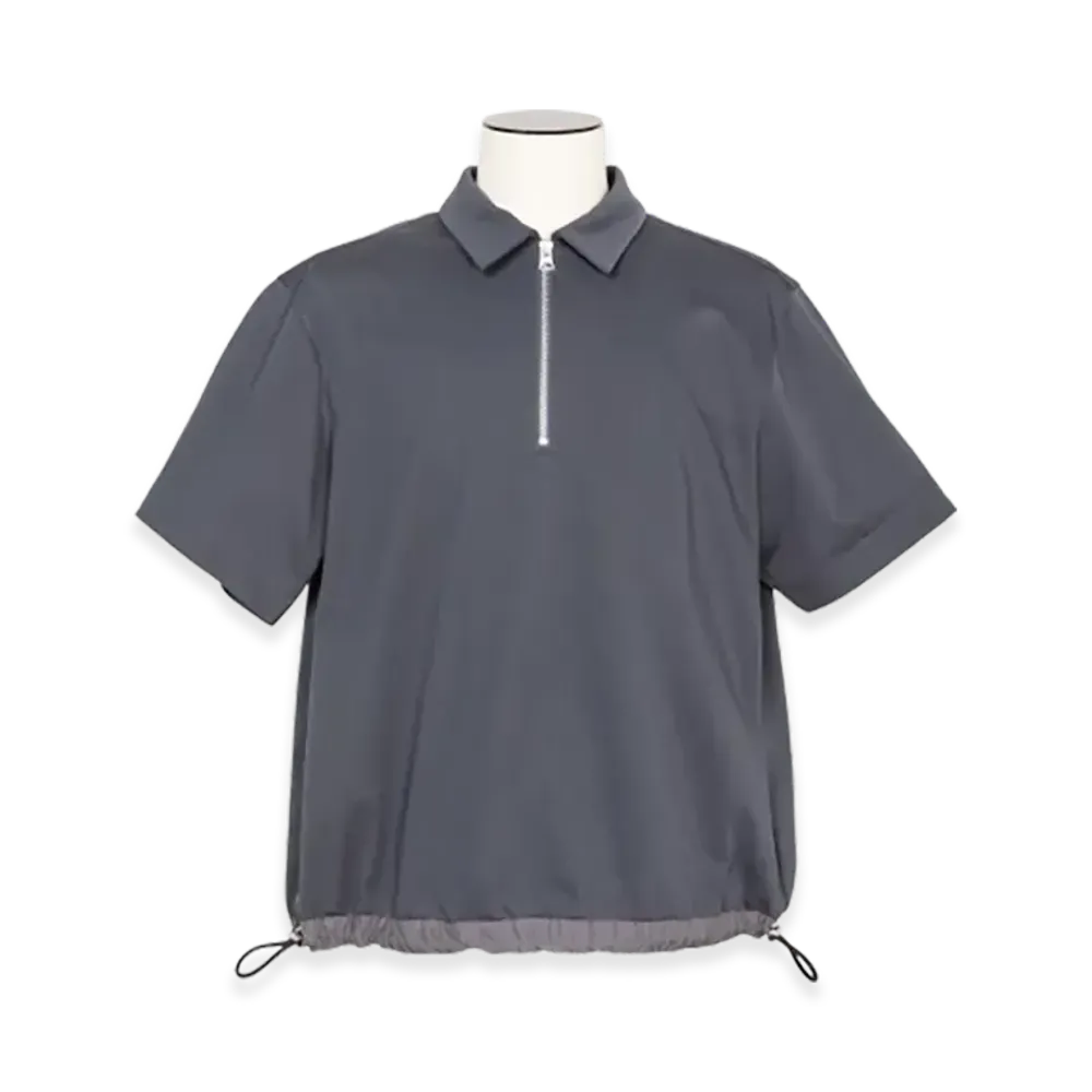 sacai Cotton Jersey Polo Shirt "Blue Gray"