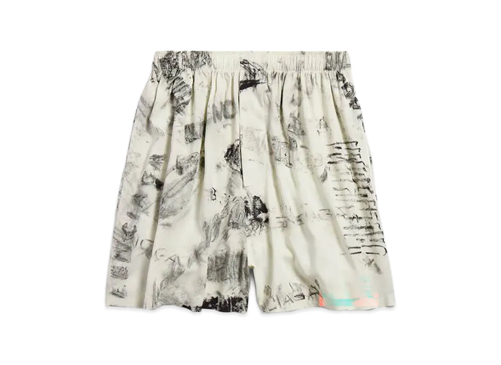 BALENCIAGA Washed Crayon Allover Pajama Shorts "Grey"