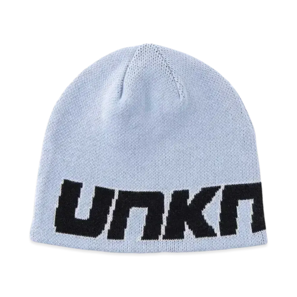Unknown London Logo Knit Beanie "Light Blue"