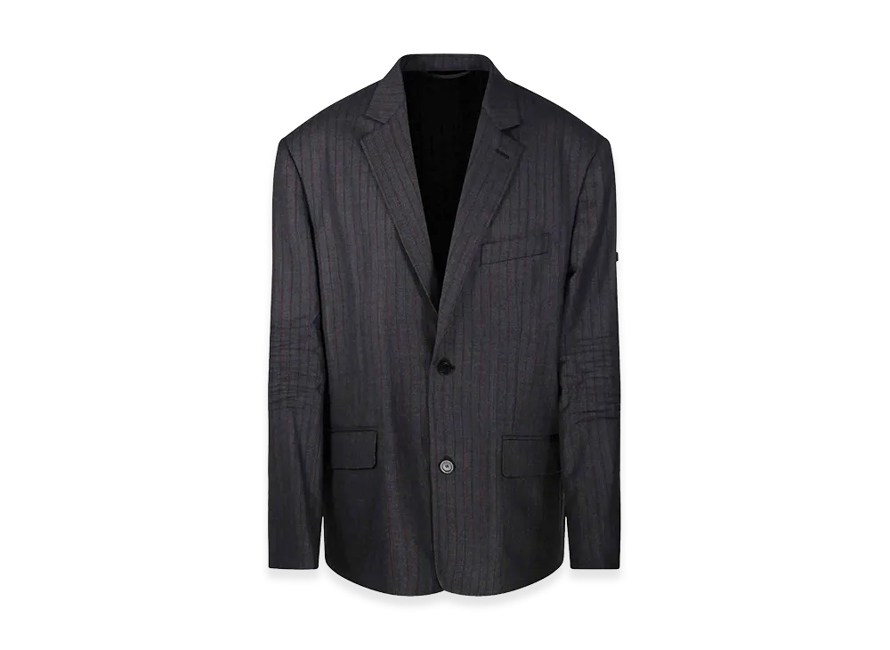 BALENCIAGA Women's Embroidered Wool Blazer "Stripped"