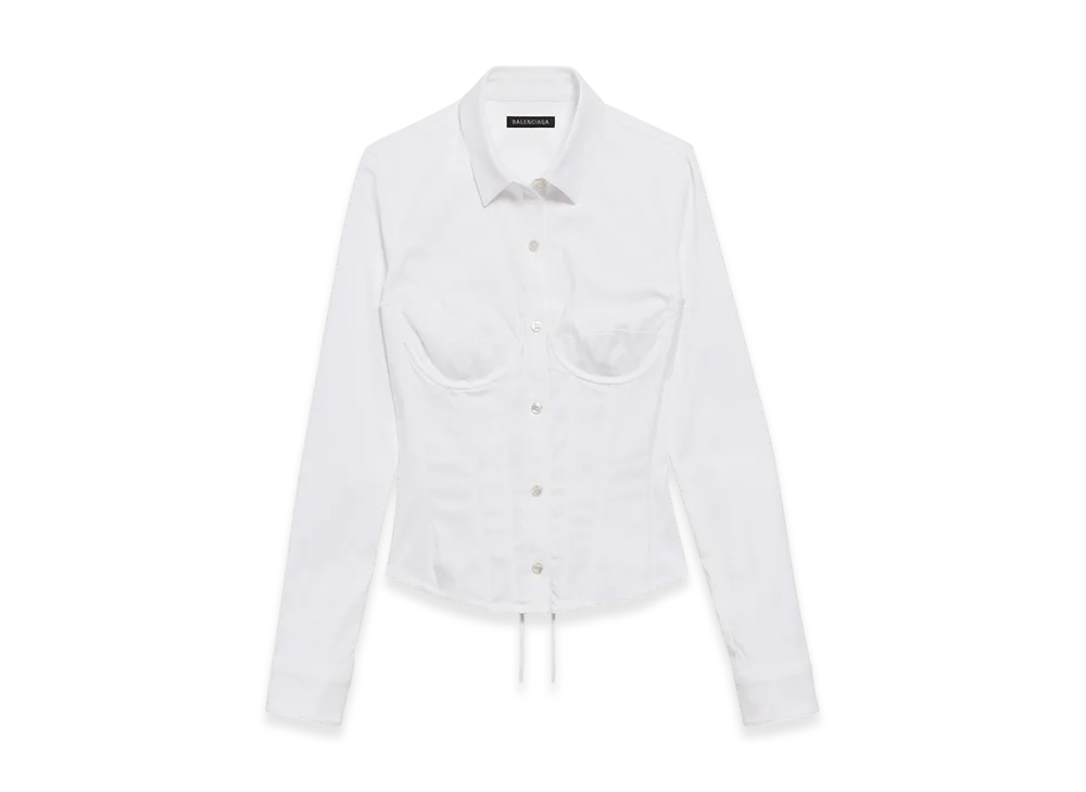 BALENCIAGA Women's Corset Shirt "White"