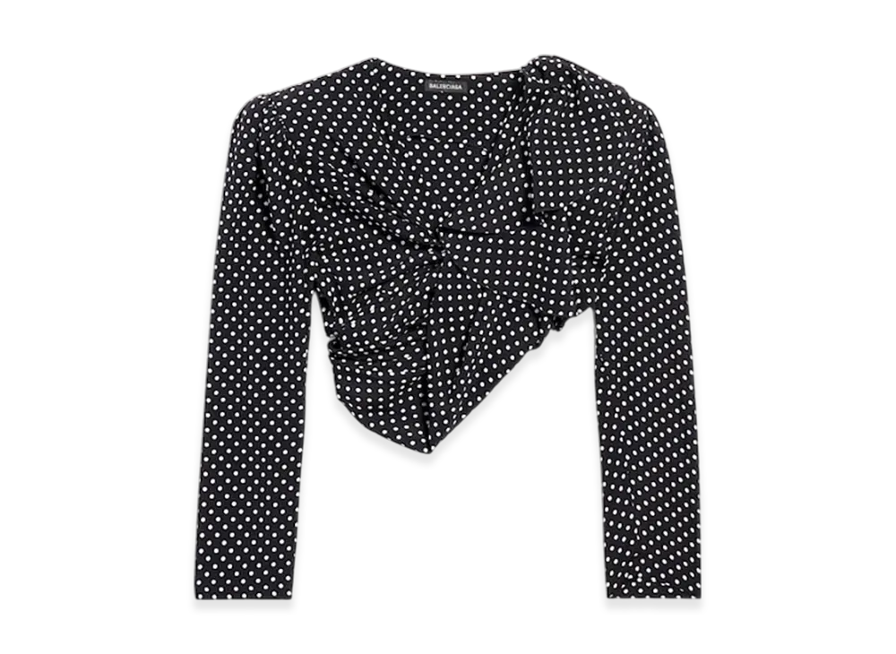 BALENCIAGA Women's Tucked-in Blouse "Black/Ecru"