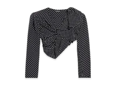 BALENCIAGA Women's Tucked-in Blouse "Black/Ecru"