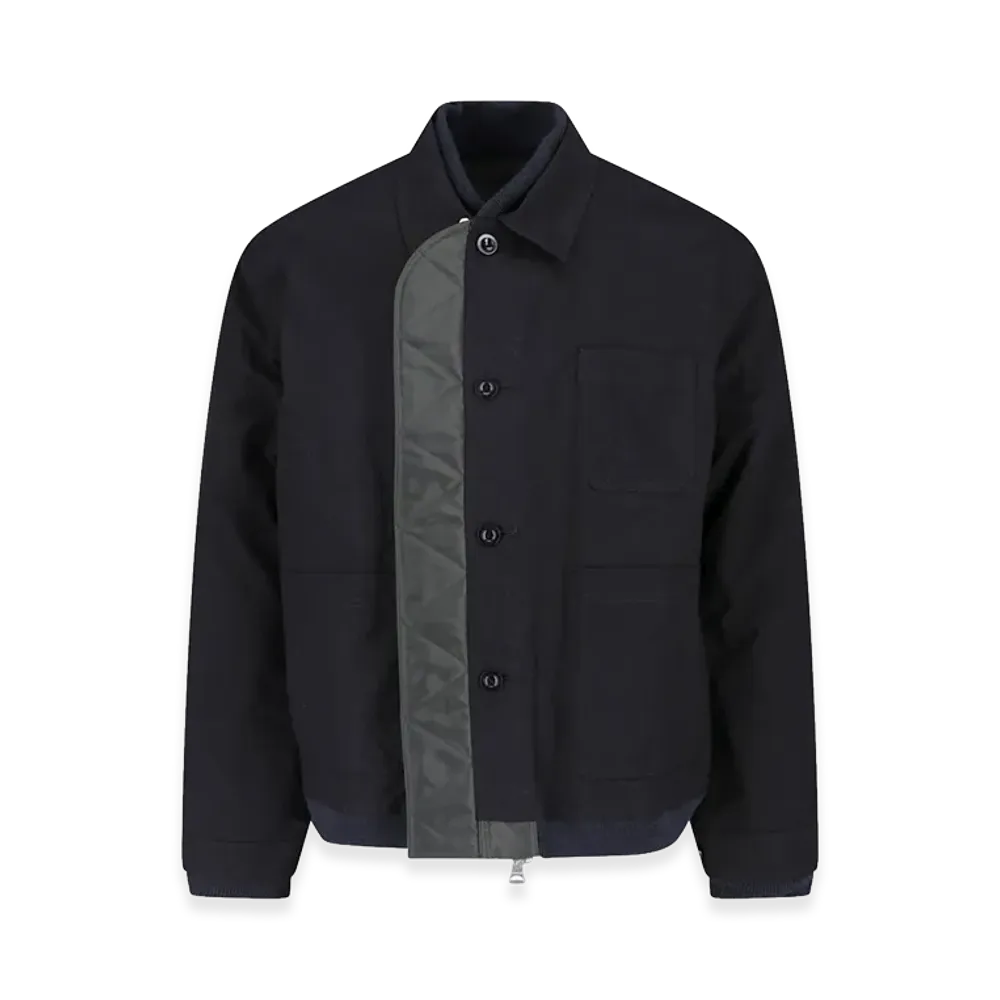 sacai Nylon Twill x Ripstop Reversible Quilted Jacket "Black"