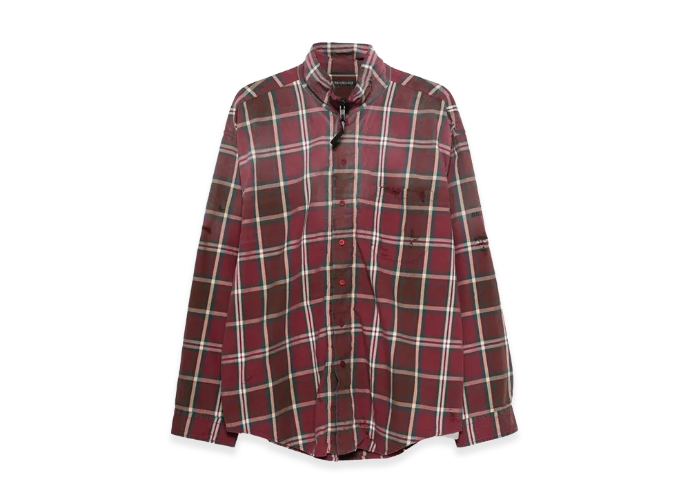 BALENCIAGA Zip-Up Shirt "Bordeaux"
