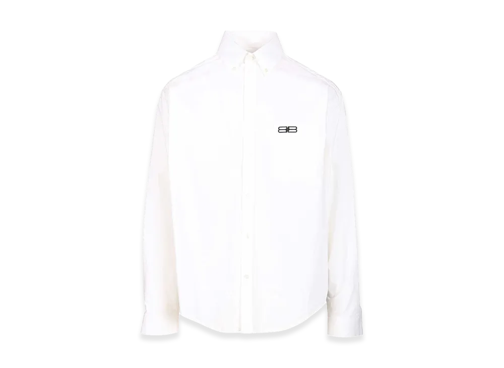 BALENCIAGA Cotton Poplin Button-Down Shirt "White"