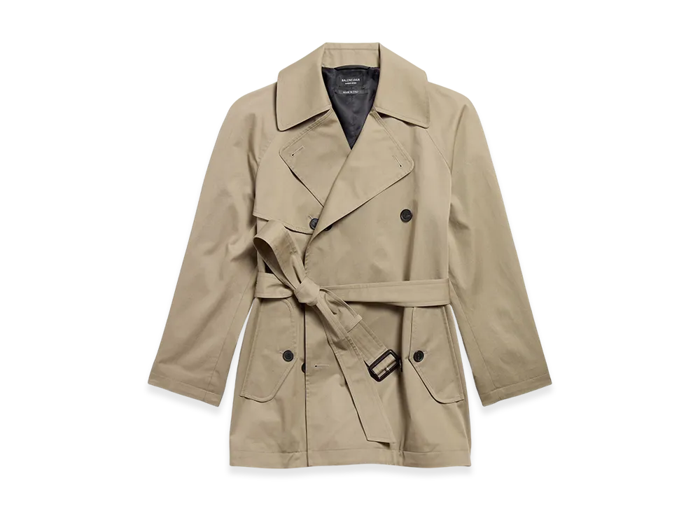 BALENCIAGA Women's Cocoon Short Trench "Beige"