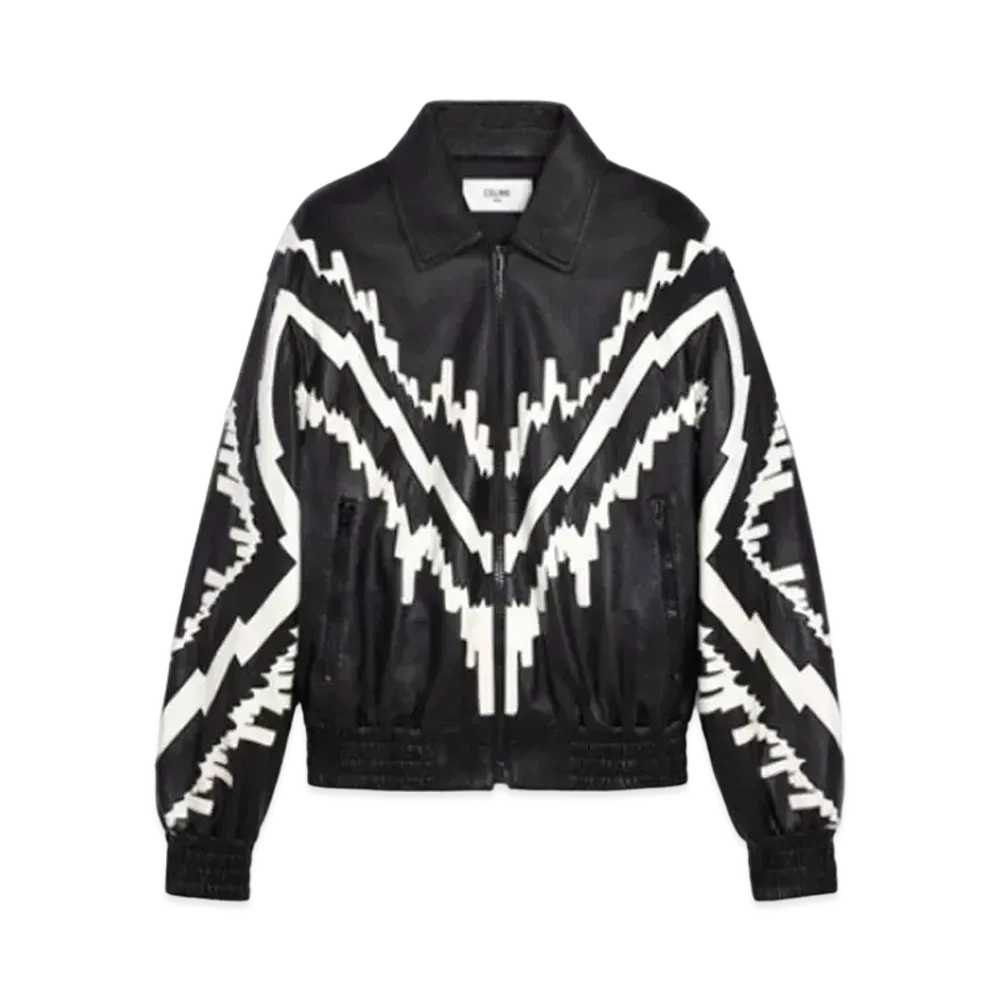 CELINE Over Size Blouson / Soft Lamskin "Black/White"