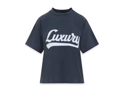 BALENCIAGA Women's T-Shirt With Luxury Script "Blue"