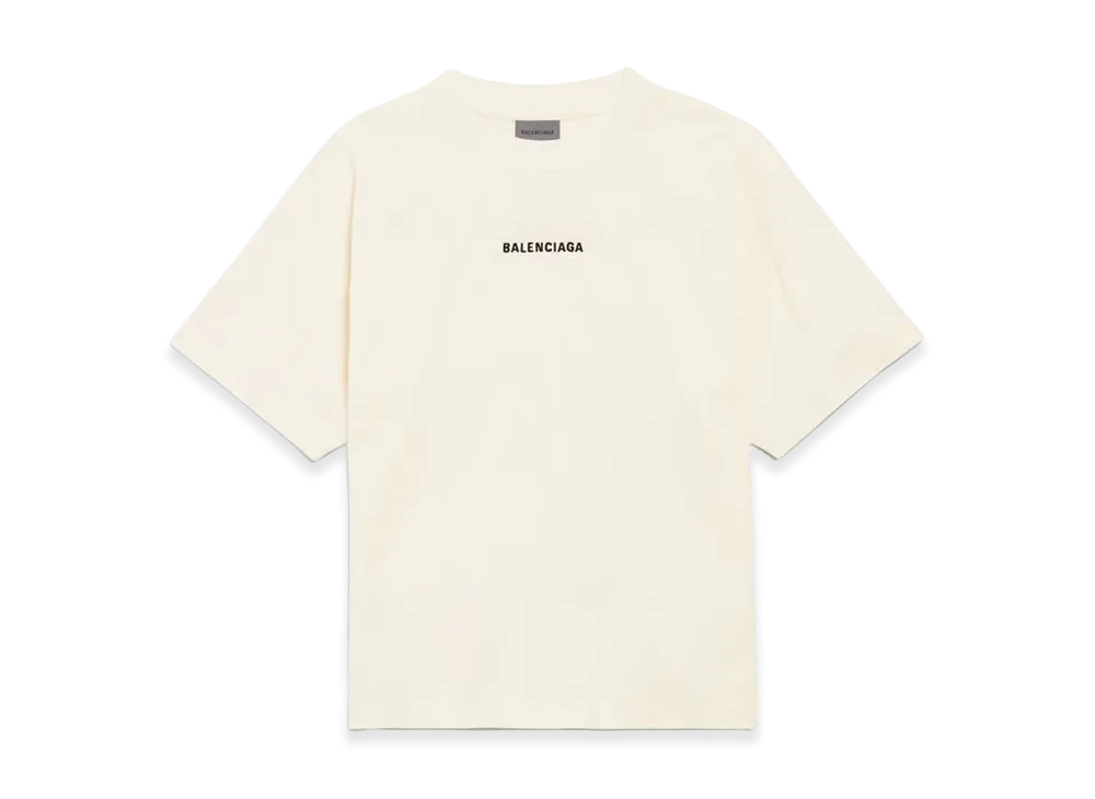 BALENCIAGA Women's Back T-Shirt Medium Fit "Beige"