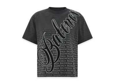 BALENCIAGA Women's 'Cursive' T-Shirt "Black"