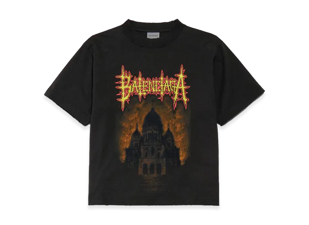 BALENCIAGA Women's Sacre Coeur T-Shirt Medium Fit "Black"