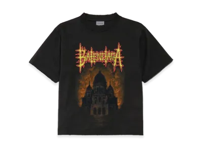 BALENCIAGA Women's Sacre Coeur T-Shirt Medium Fit "Black"